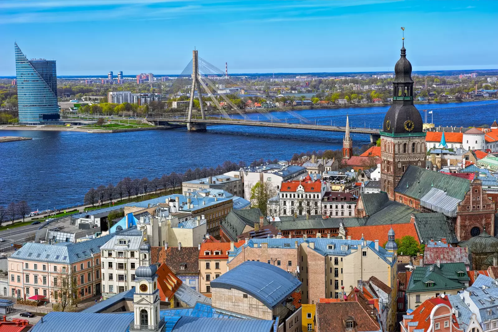 aerial view to old town of riga latvia aerial view to old town of riga latvia