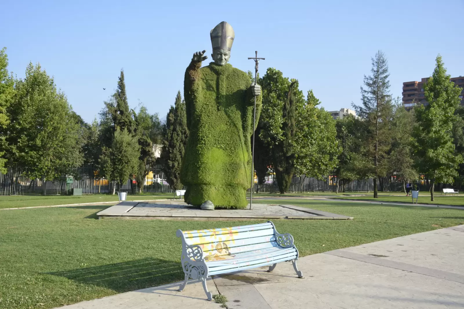 bench at a park in chile bench at a park in chile