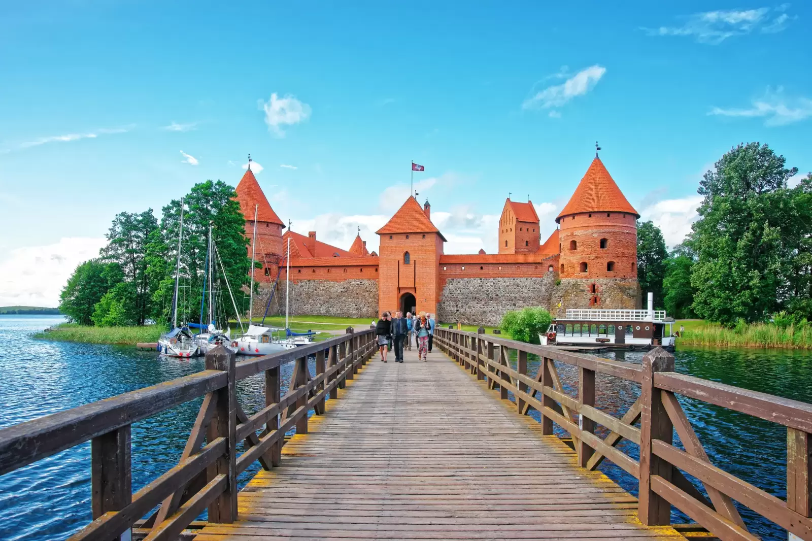 bridge leading to trakai island castle museum bridge leading to trakai island castle museum