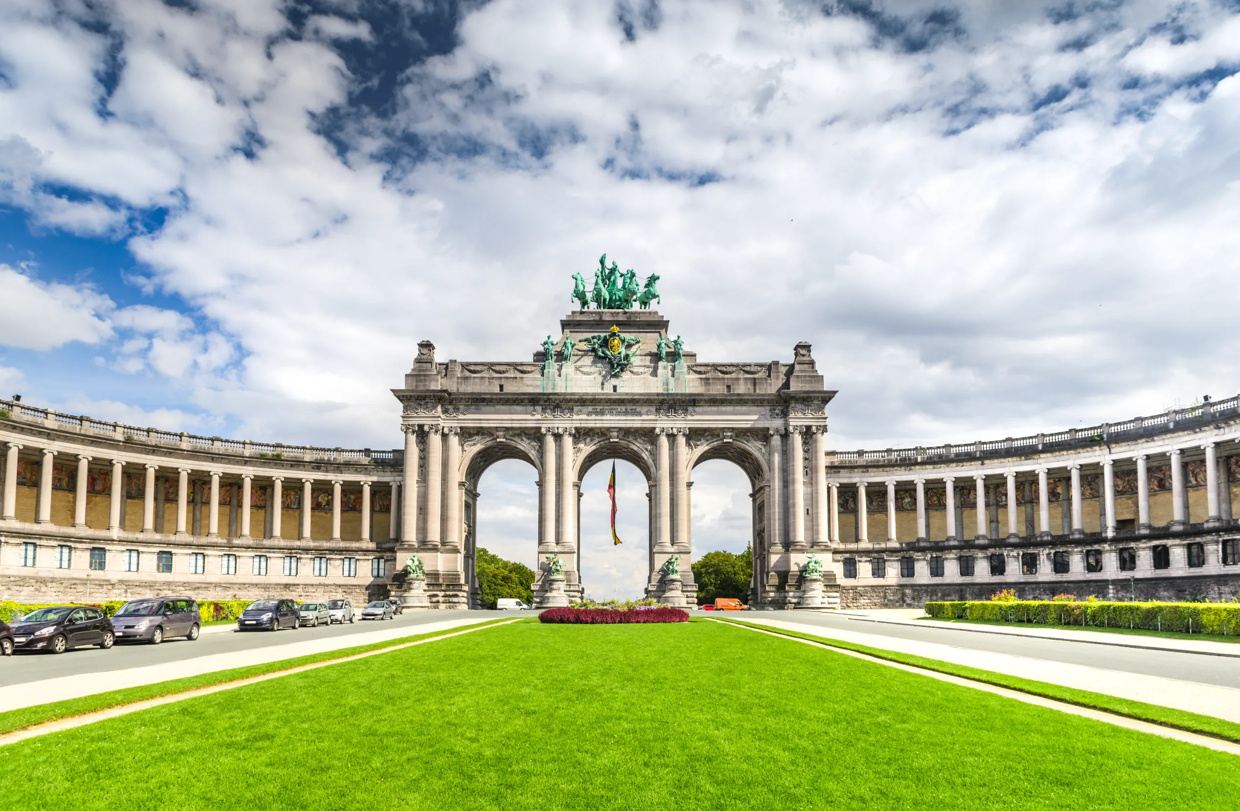 brussels belgium parc du cinquantenaire with the arch built for beglian independence brussels belgium parc du cinquantenaire with the arch built for beglian independence