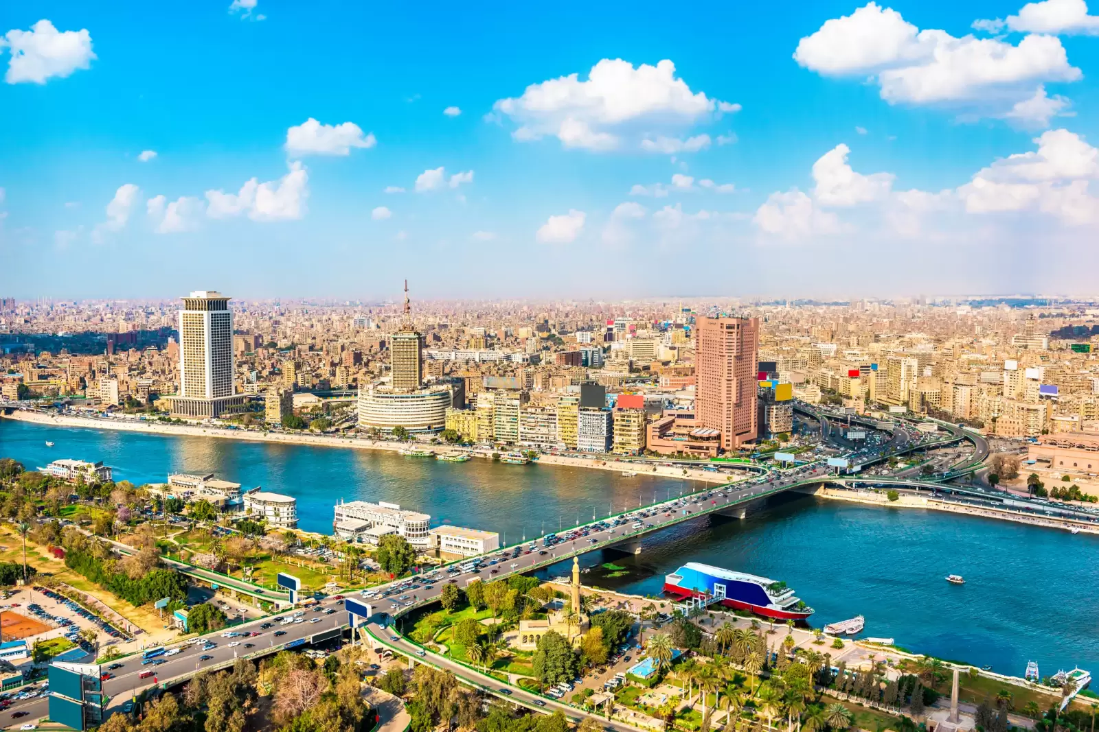 cairo and nile from above cairo and nile from above