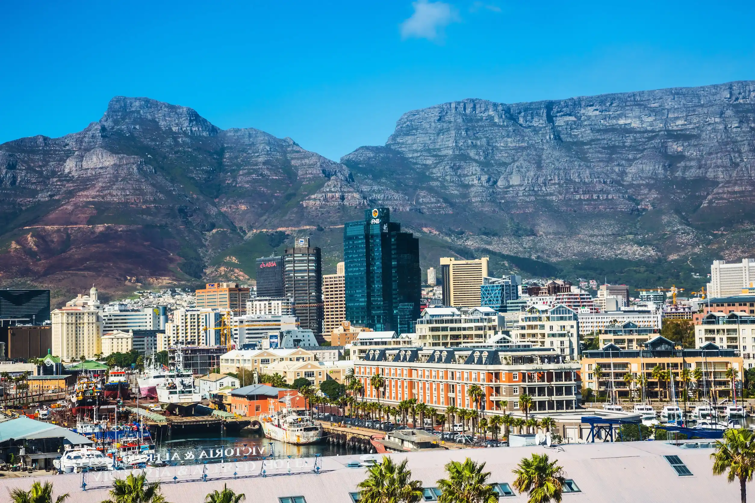 cape town skyline with table mountain in the background cape town skyline with table mountain in the background