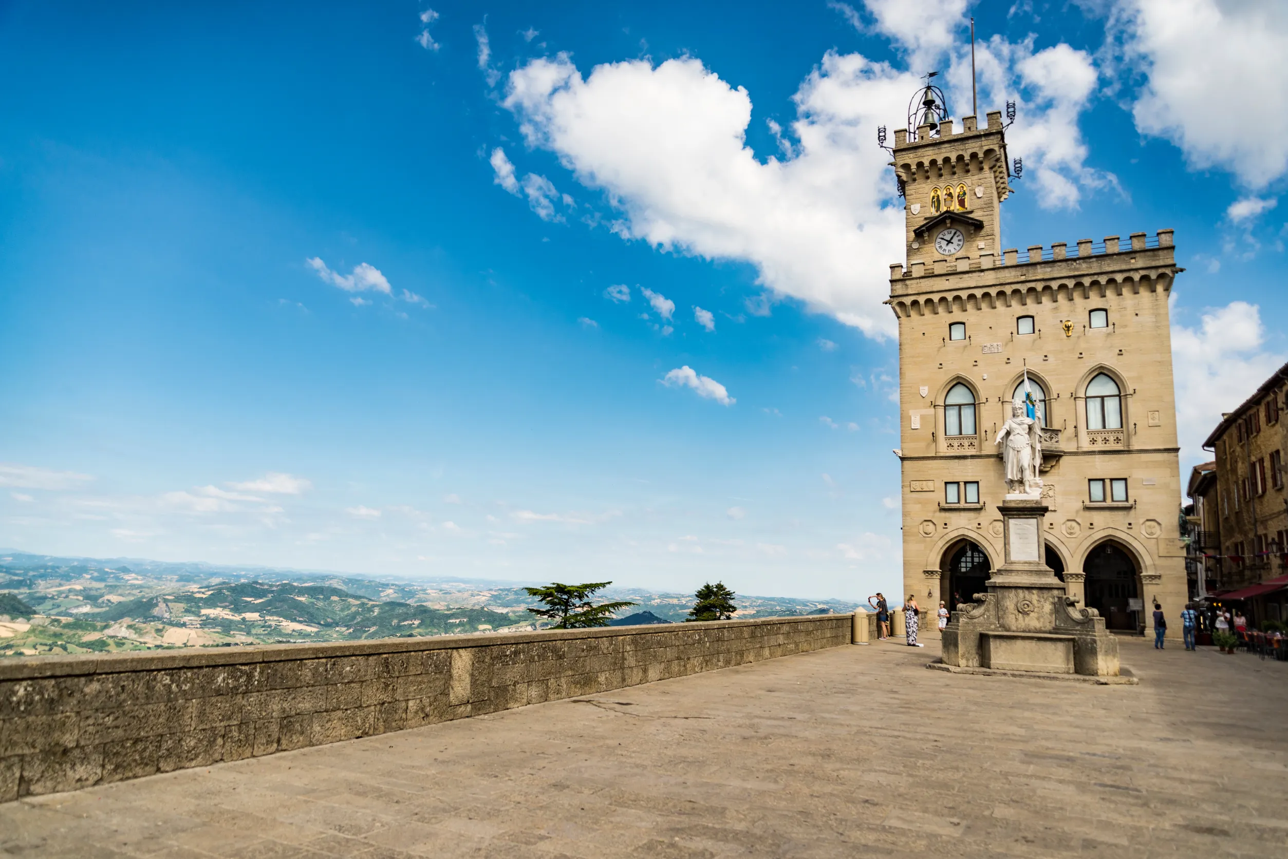 central square of san marino with the public palace central square of san marino with the public palace