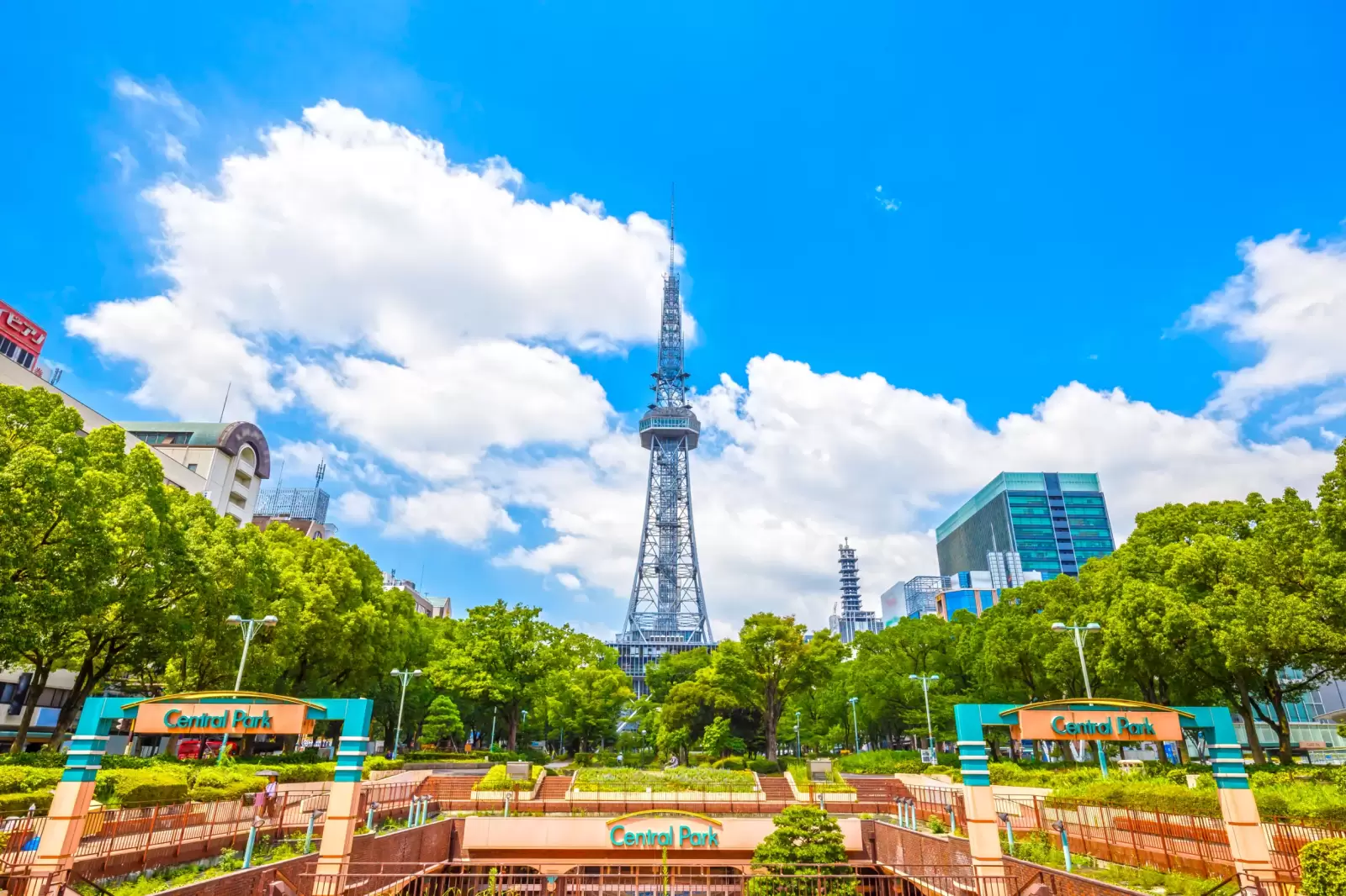 cityscape of nagoya with nagoya tv tower in odori park cityscape of nagoya with nagoya tv tower in odori park