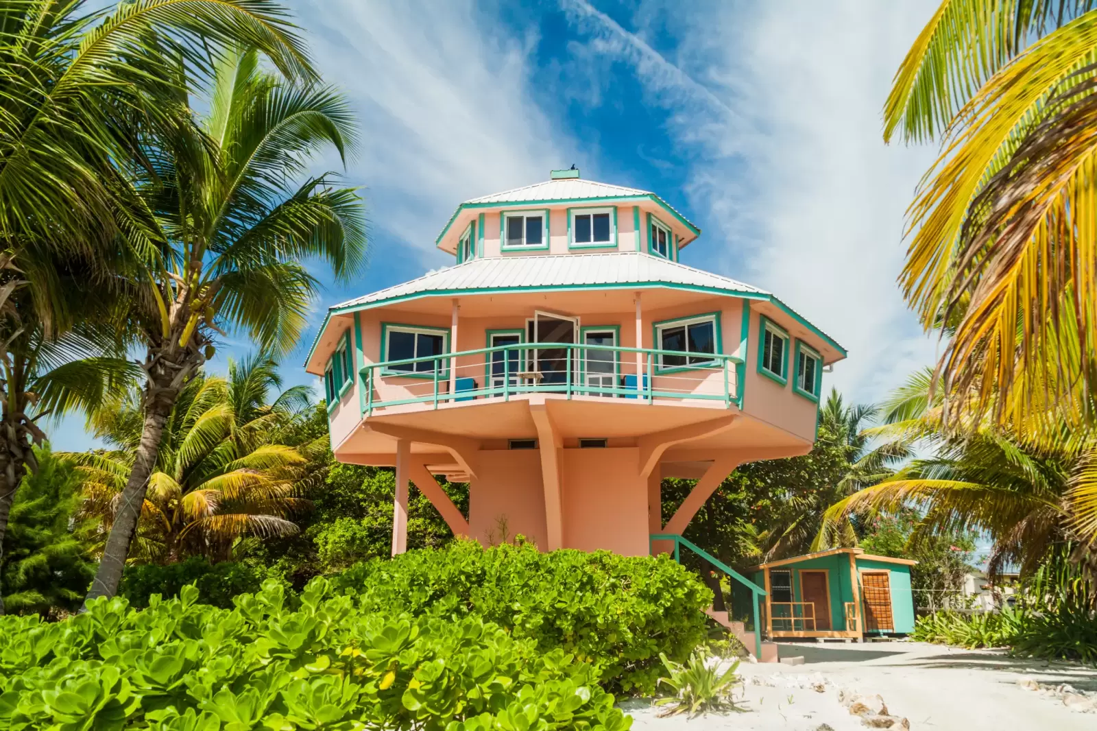 concrete stilt house at caye caulker island belize concrete stilt house at caye caulker island belize