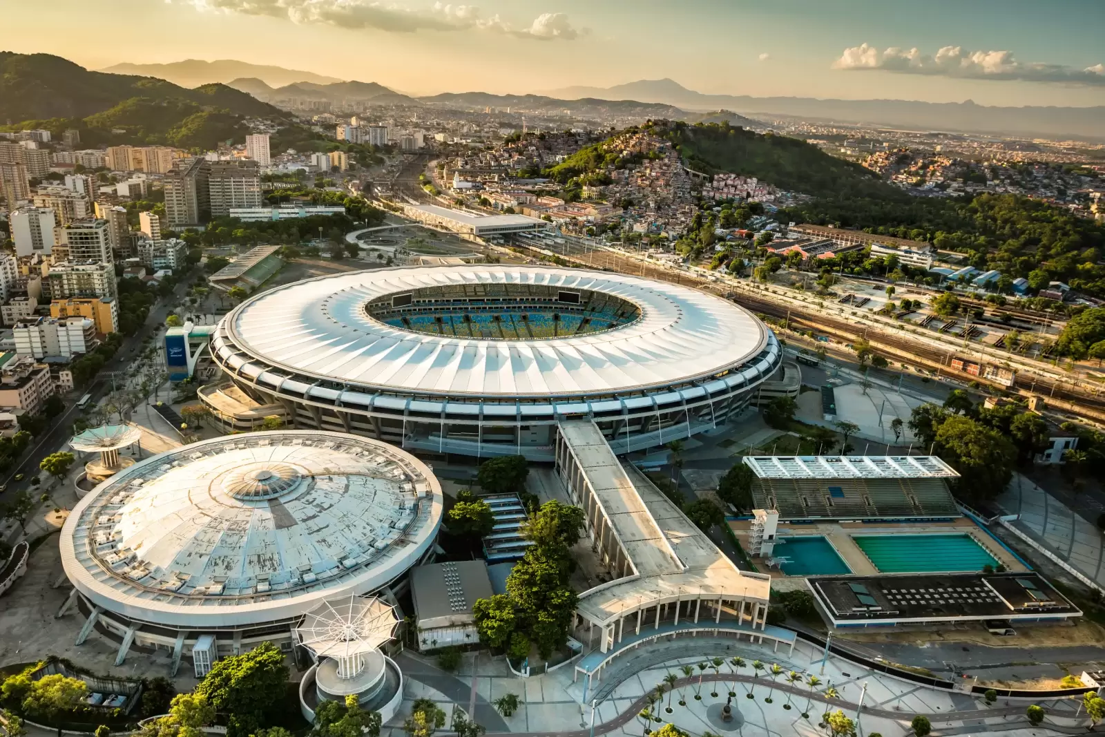 de janeiro brazil aerial view of maracana stadium from high angle with city de janeiro brazil aerial view of maracana stadium from high angle with city