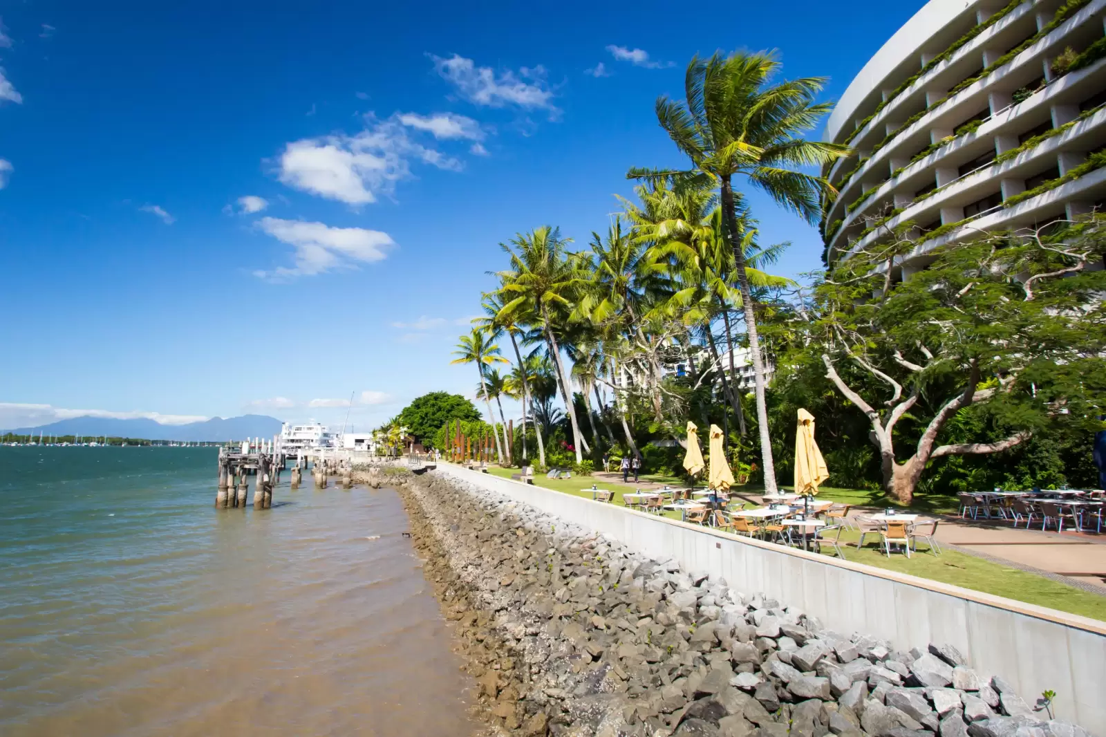 famous cairns waterfront and chinaman creek on a sunny winter s day in queensland famous cairns waterfront and chinaman creek on a sunny winter s day in queensland