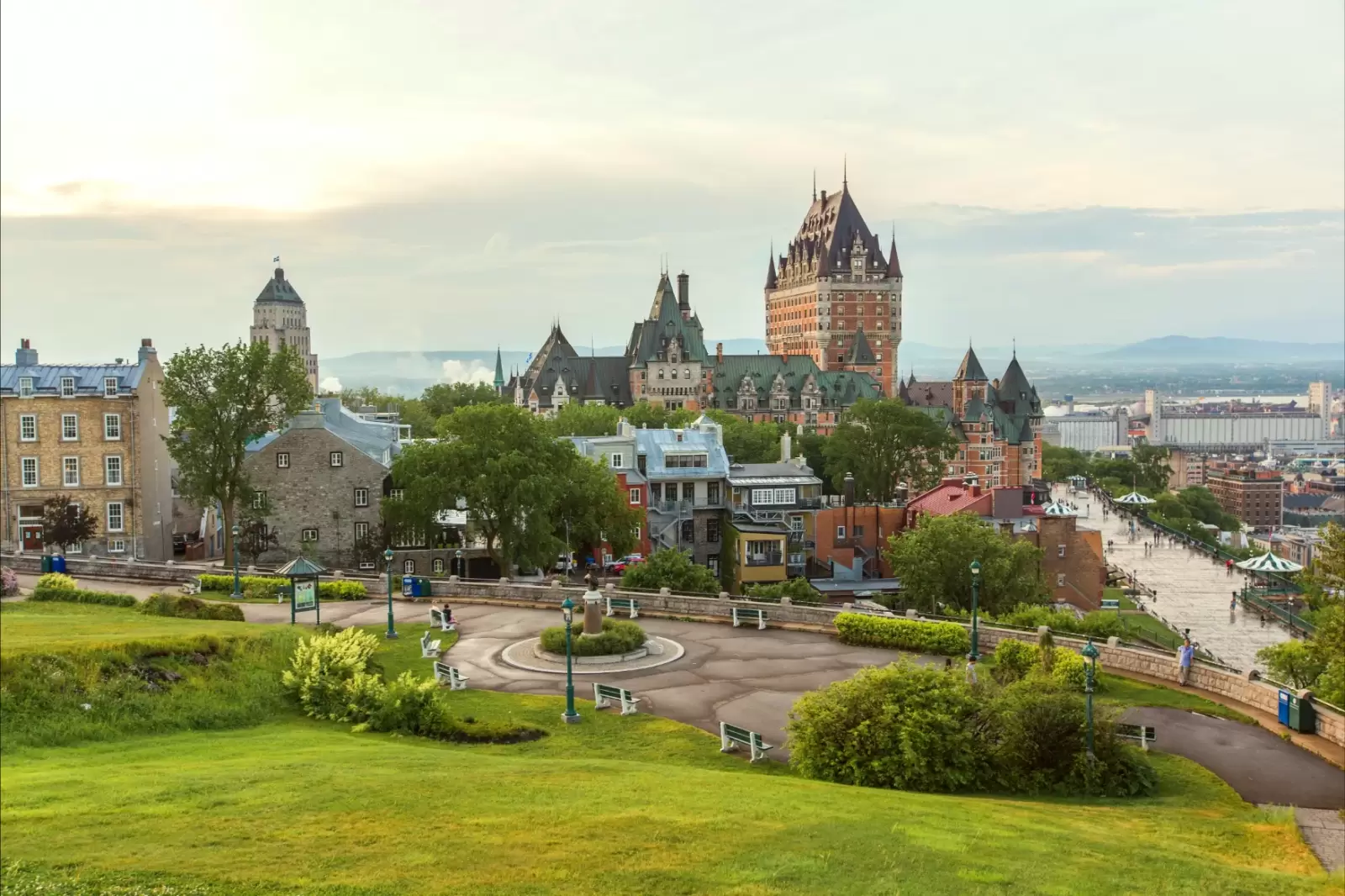 frontenac castle in old quebec city hotels and architecture concept frontenac castle in old quebec city hotels and architecture concept