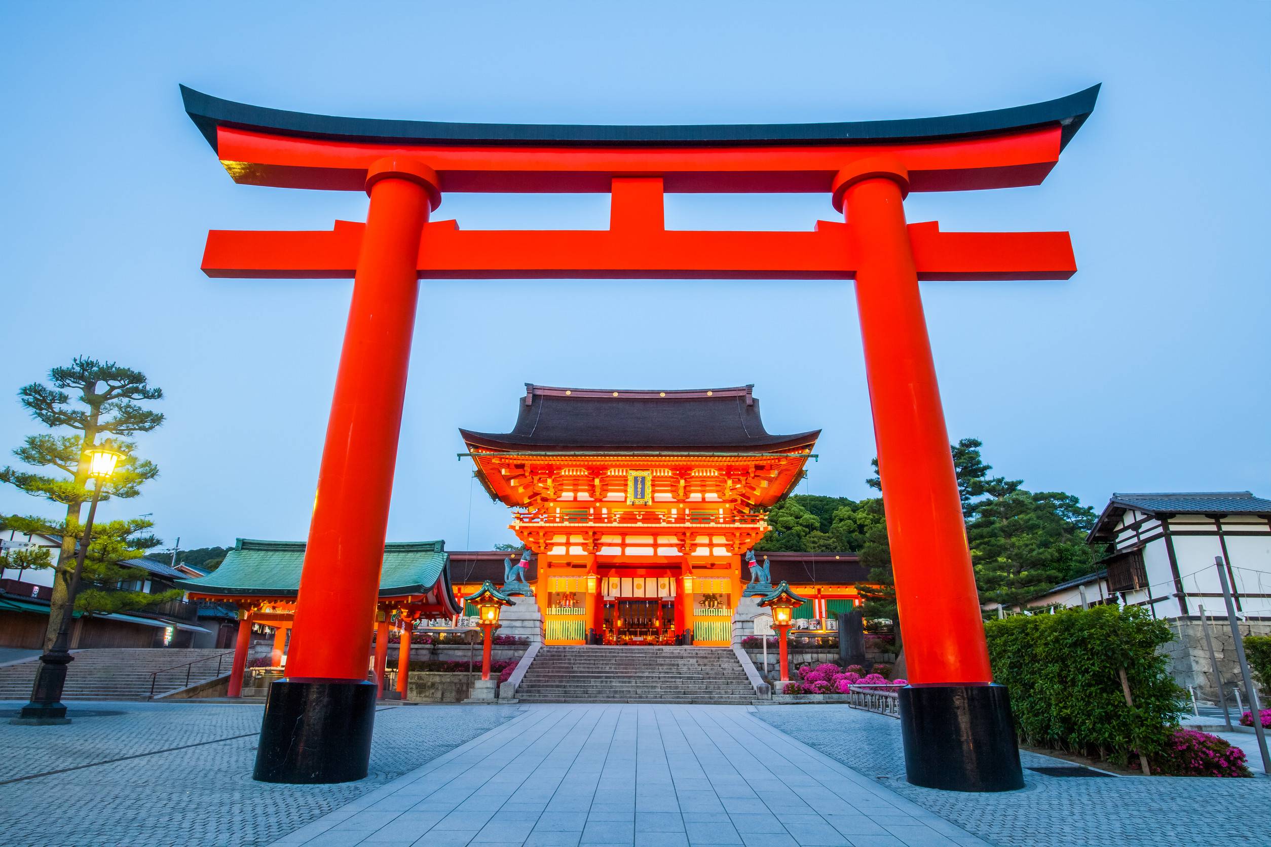 Fushimi Inari torii gate at dusk