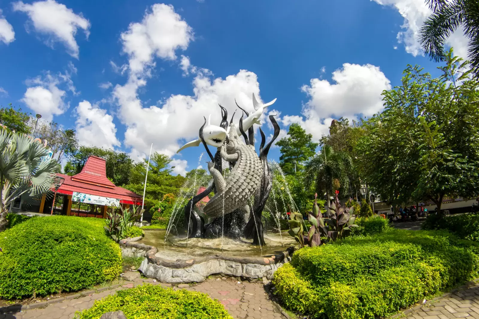 garden with statues symbol of the city of surabaya garden with statues symbol of the city of surabaya