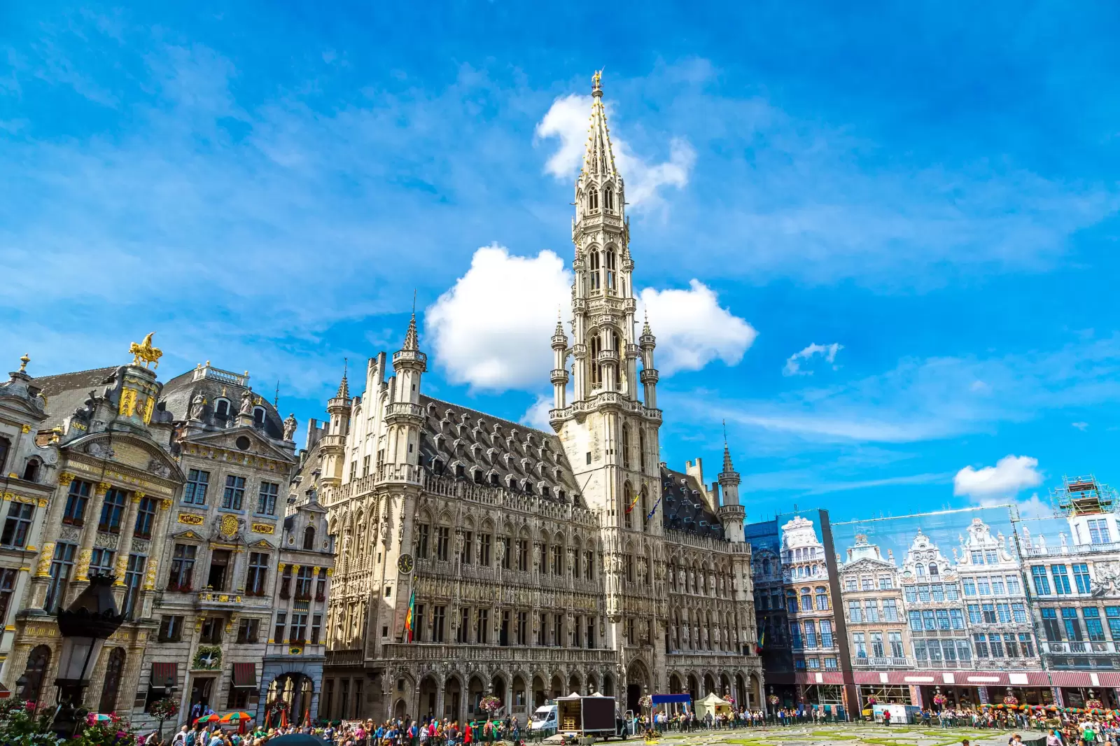 grand place in a beautiful summer day in brussels belgium grand place in a beautiful summer day in brussels belgium