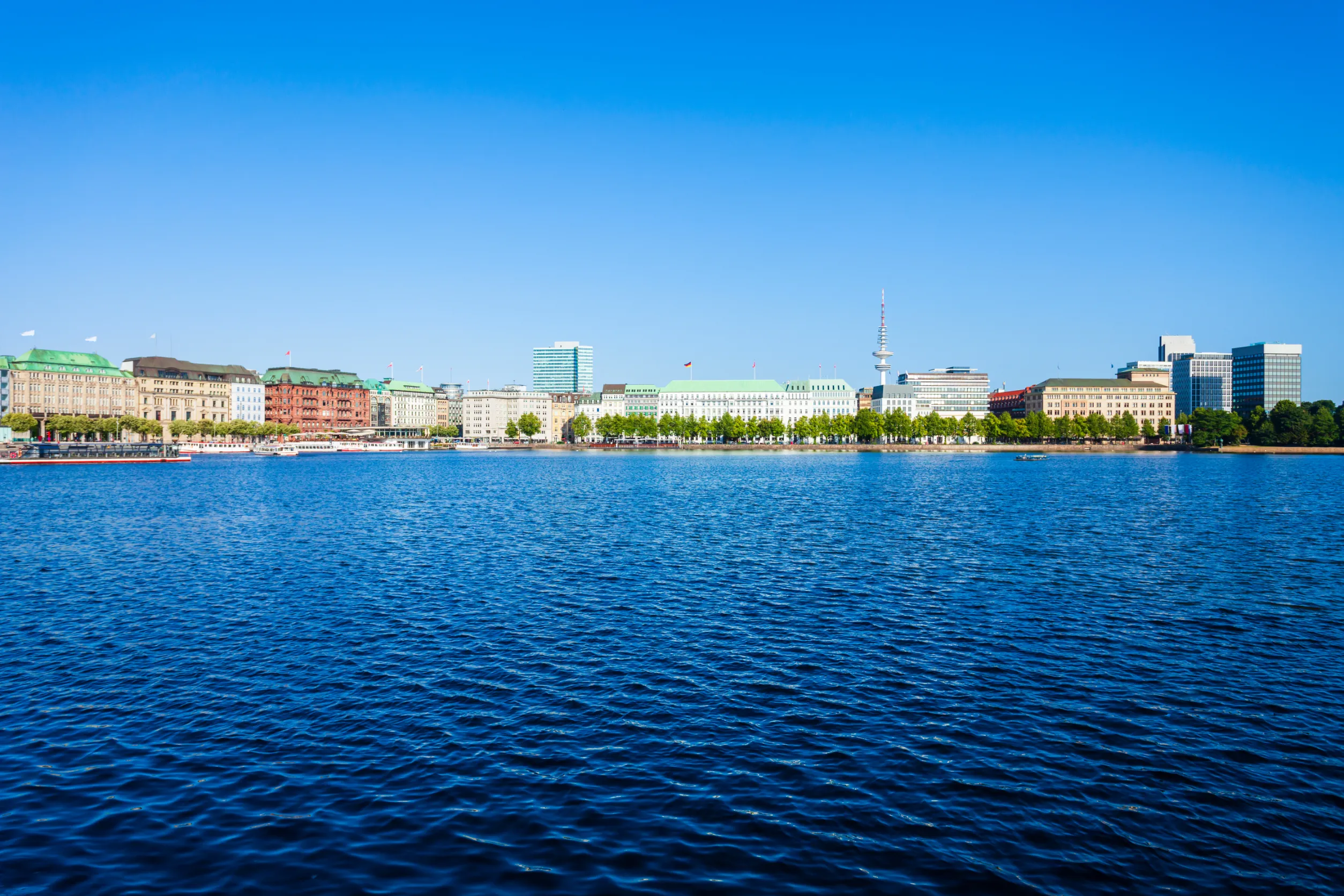 hamburg city centre panoramic view in germany