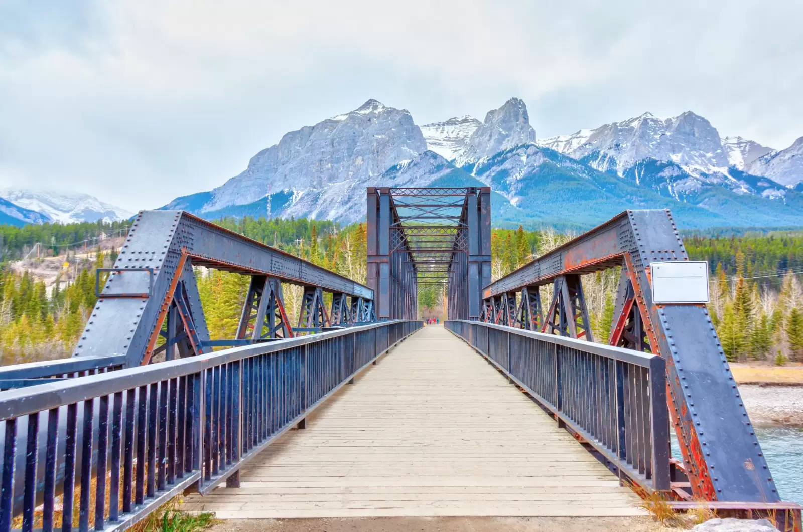 historic canmore engine bridge is a truss bridge over the bow river in the canadian historic canmore engine bridge is a truss bridge over the bow river in the canadian