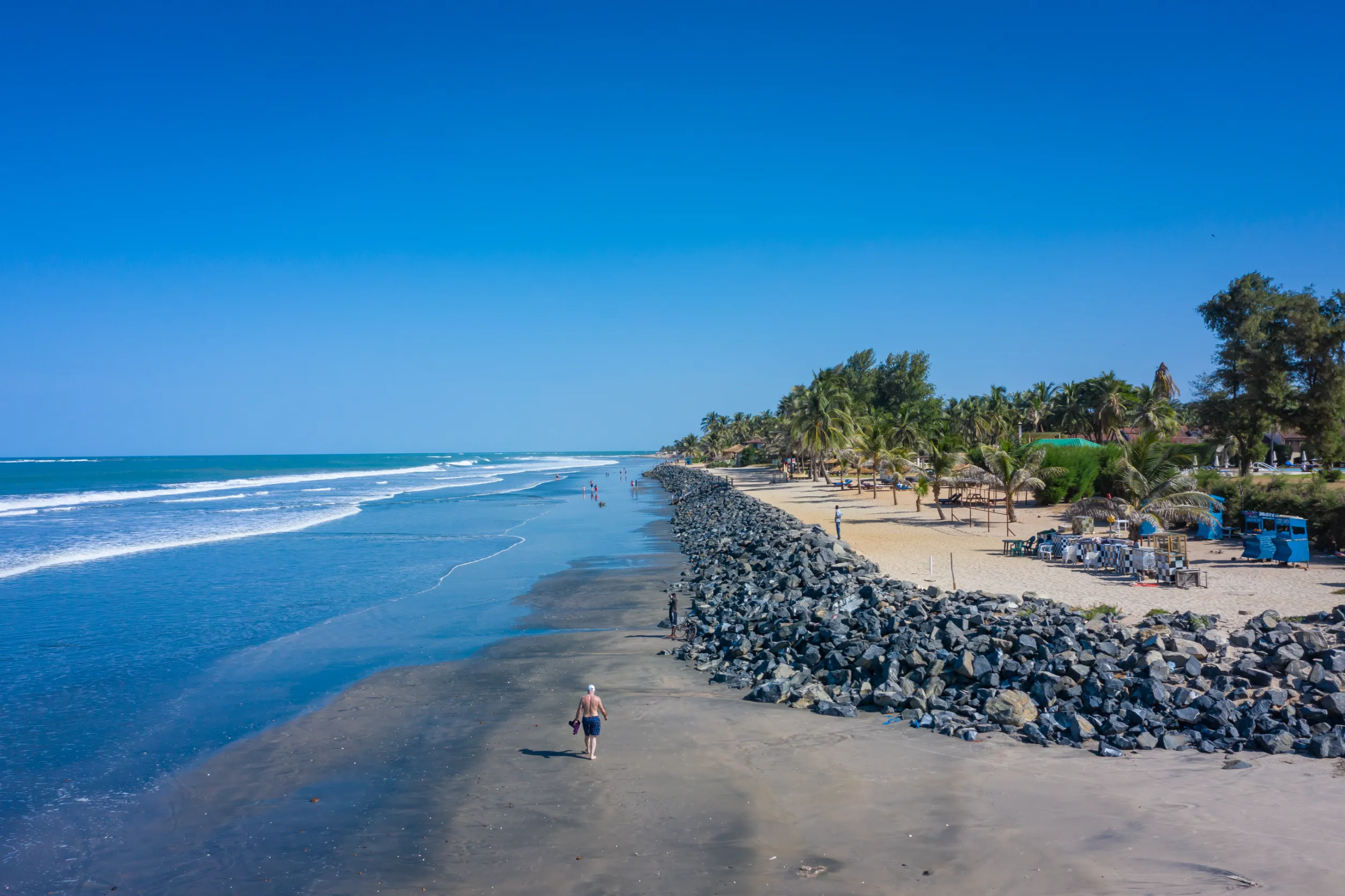 idyllic beach near the senegambia hotel strip in the gambia west africa idyllic beach near the senegambia hotel strip in the gambia west africa