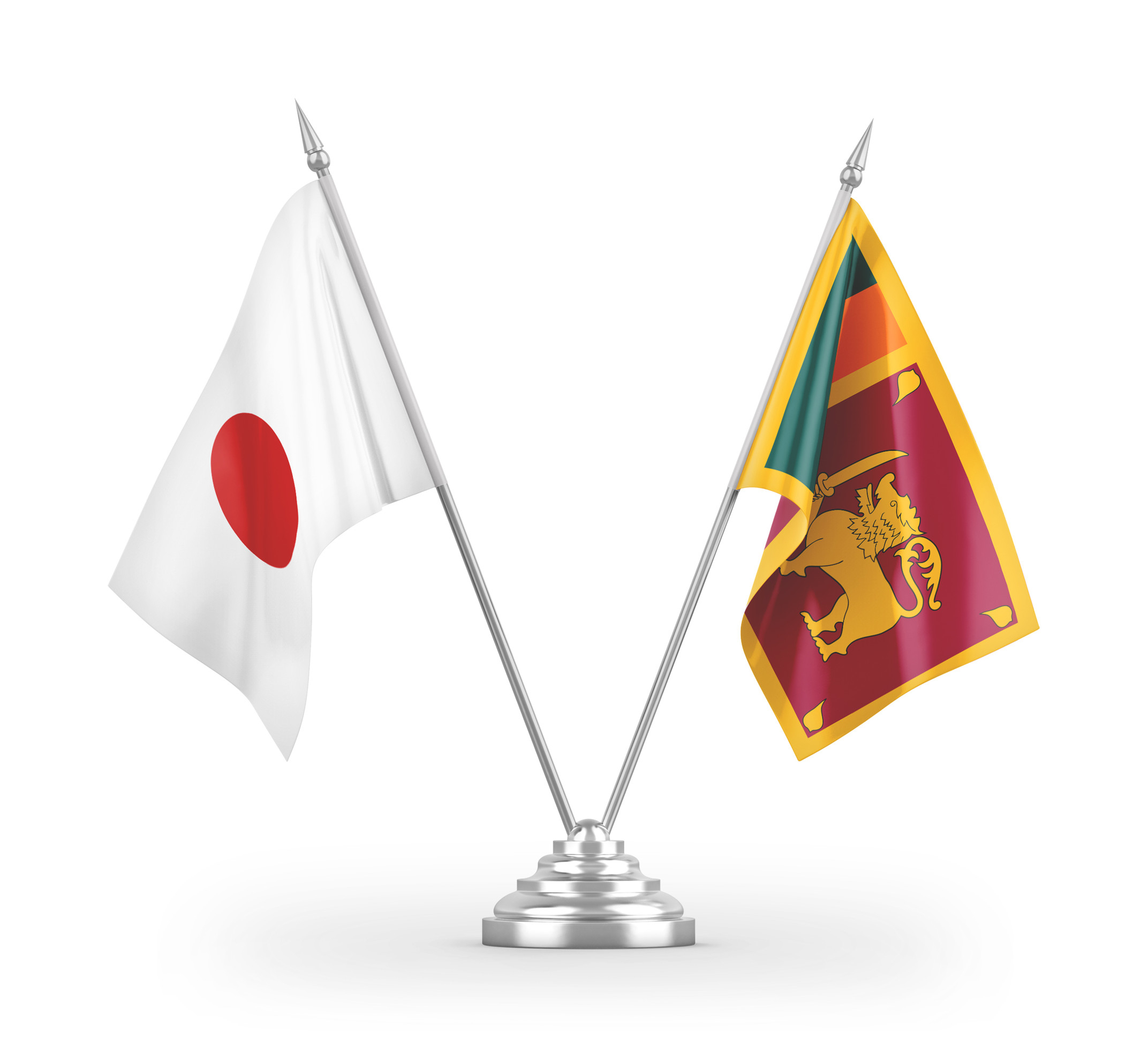 Japan and Sri Lanka flags crossed