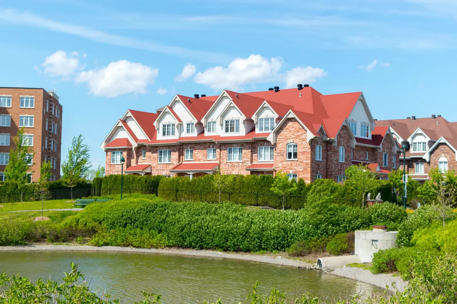 luxury house in montreal canada against blue sky