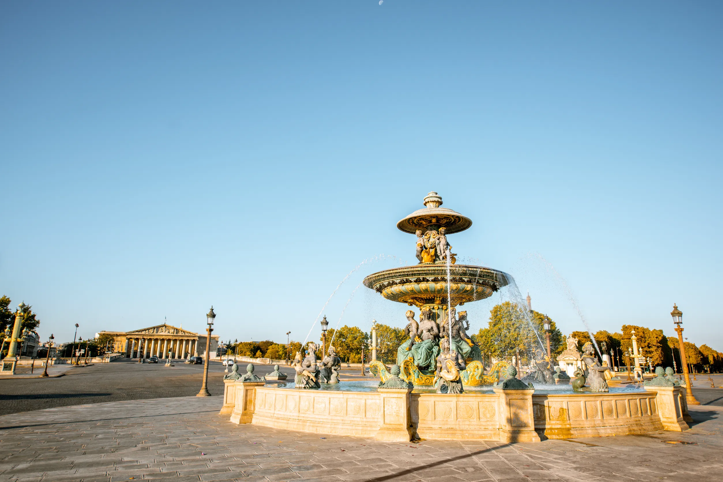 maritime fountain on concordia square during the morning light in pari maritime fountain on concordia square during the morning light in pari