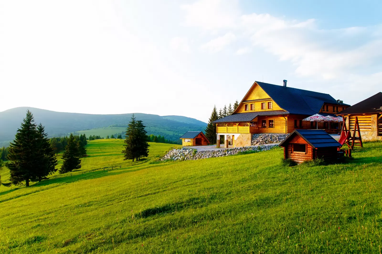 mountains and green meadow sunset scenery slovakia mountains and green meadow sunset scenery slovakia