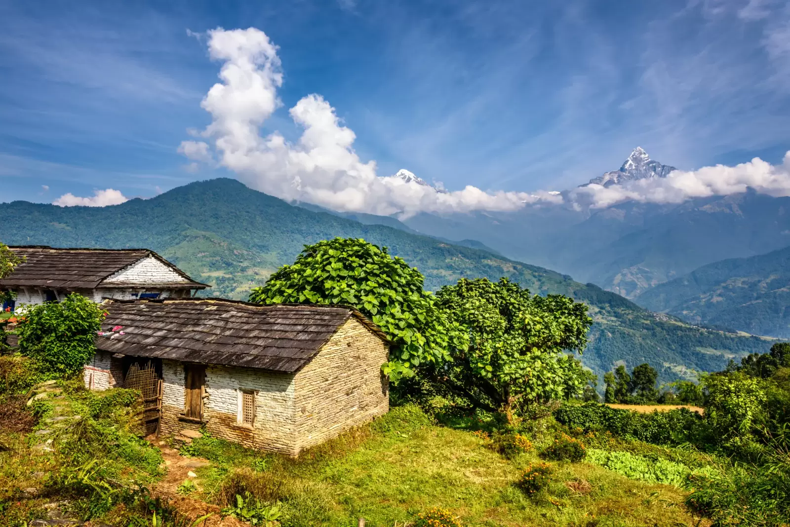 nepalese village in the himalaya mountains nepalese village in the himalaya mountains