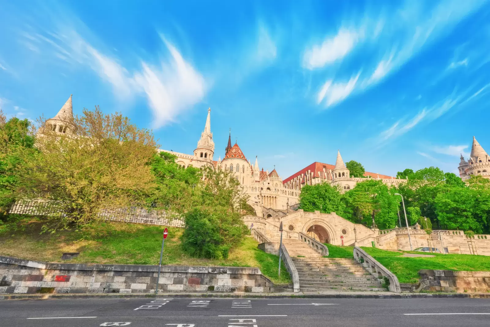 old fishermen bastion in budapest at morning time hungary