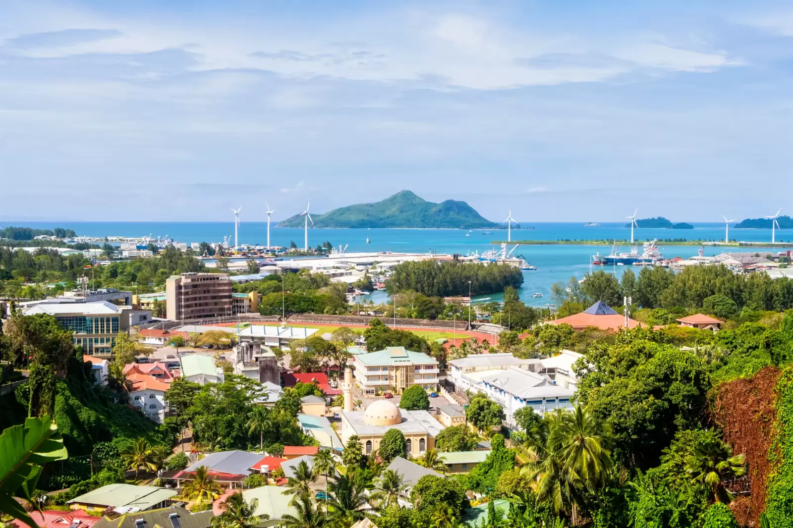 overlook of colourful seychelles capital victoria mahe island overlook of colourful seychelles capital victoria mahe island