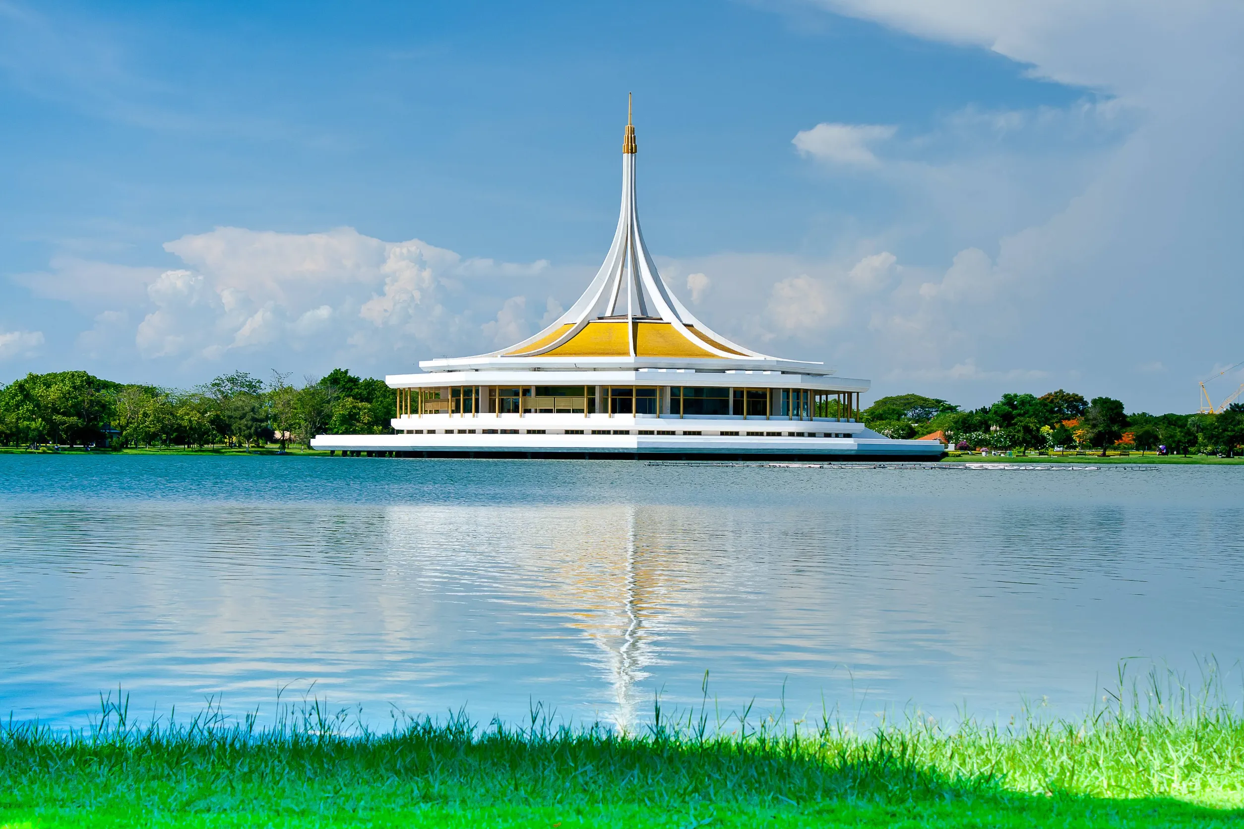 pavilion with lake in city central park thailand pavilion with lake in city central park thailand