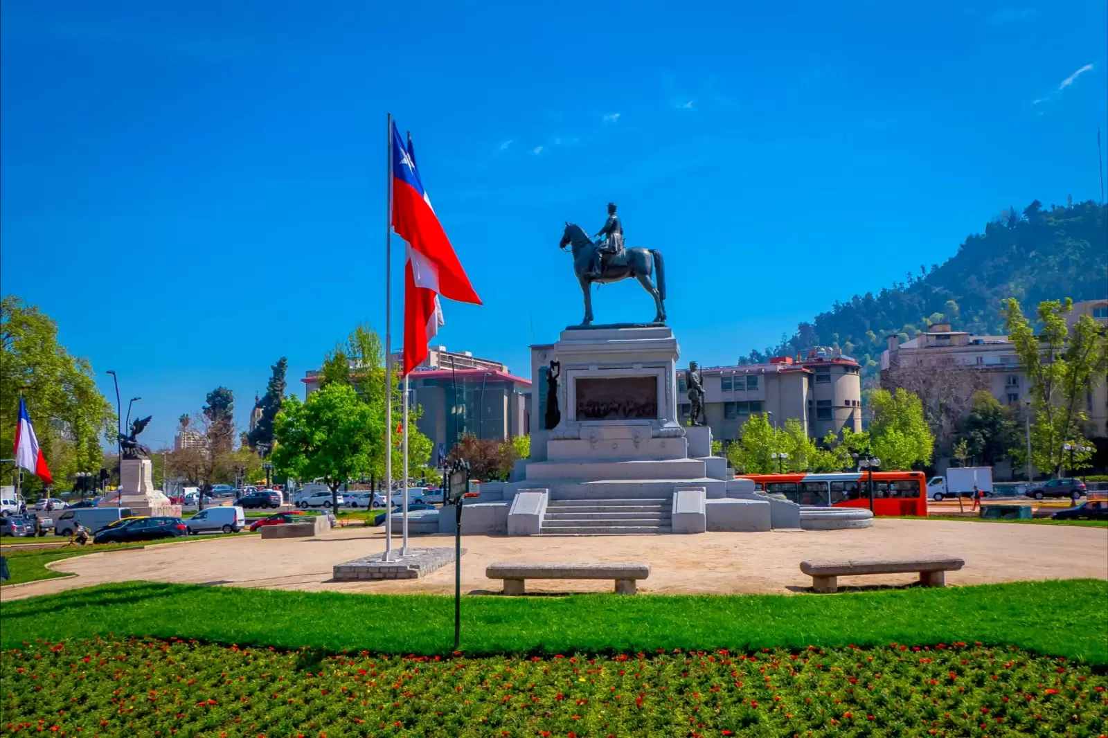 plaza baquedano in the center of santiago chile large oval plaza baquedano in the center of santiago chile large oval
