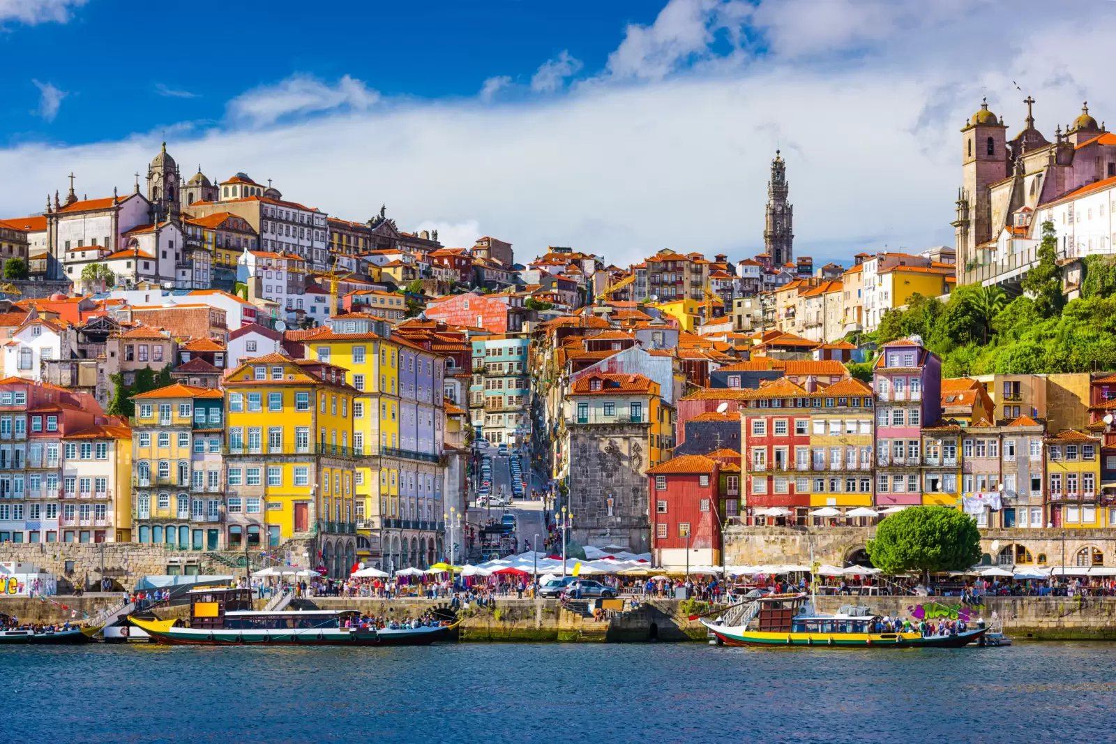 porto portugal old town skyline from across the douro river porto portugal old town skyline from across the douro river
