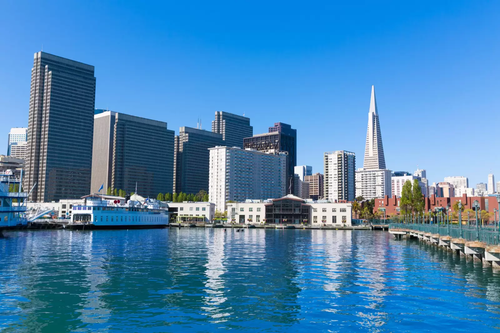 san francisco downtown from pier in california usa