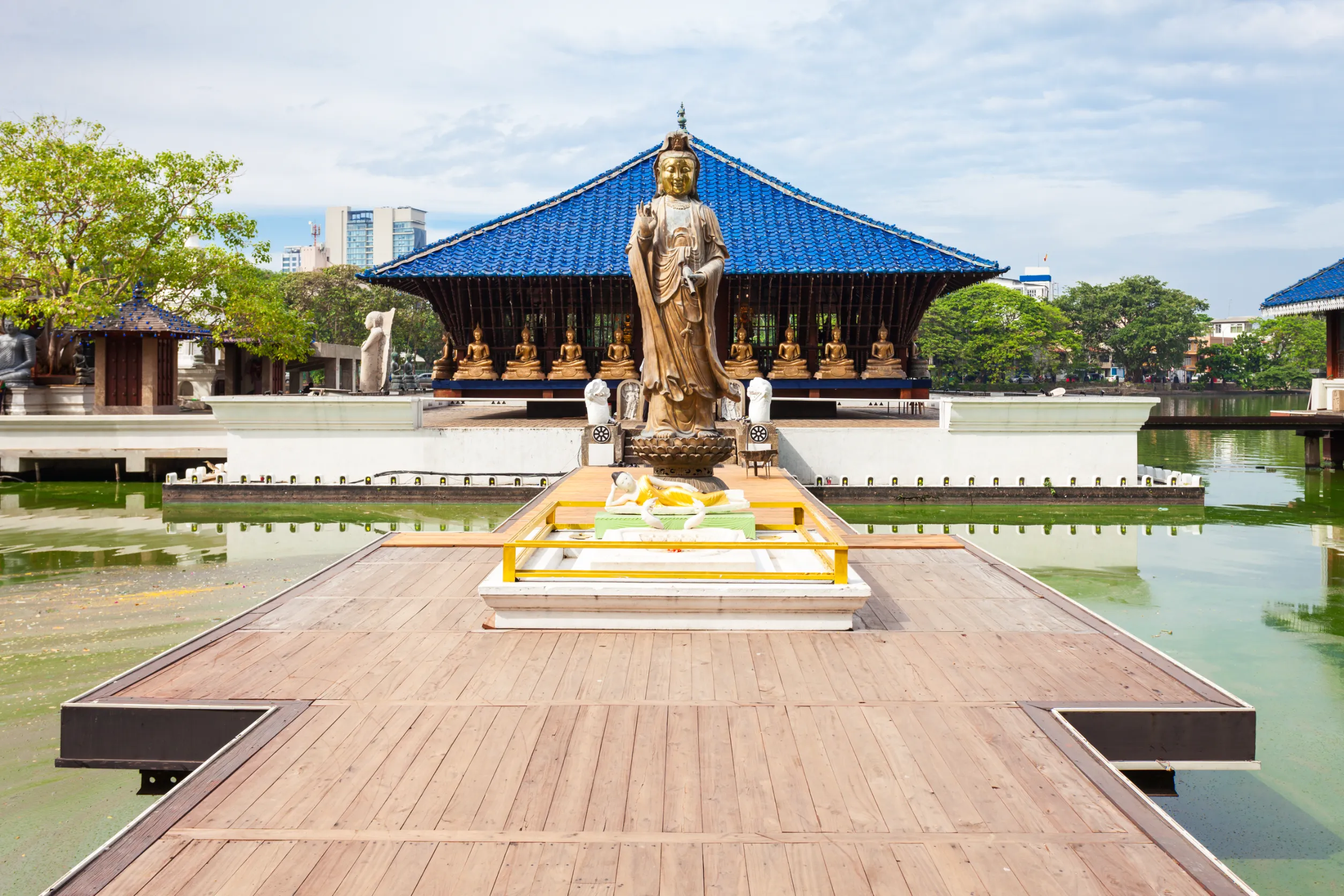 seema malaka buddhist temple in the beira lake in colombo sri lanka