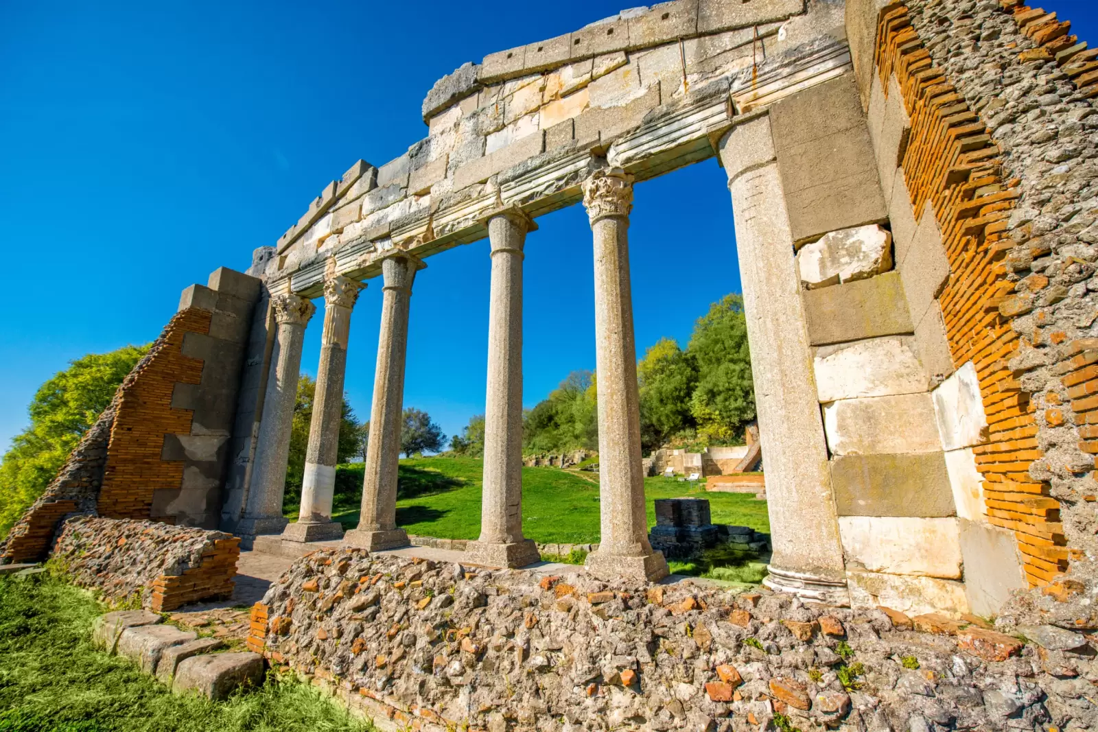 temple ruins in ancient apollonia in albania temple ruins in ancient apollonia in albania