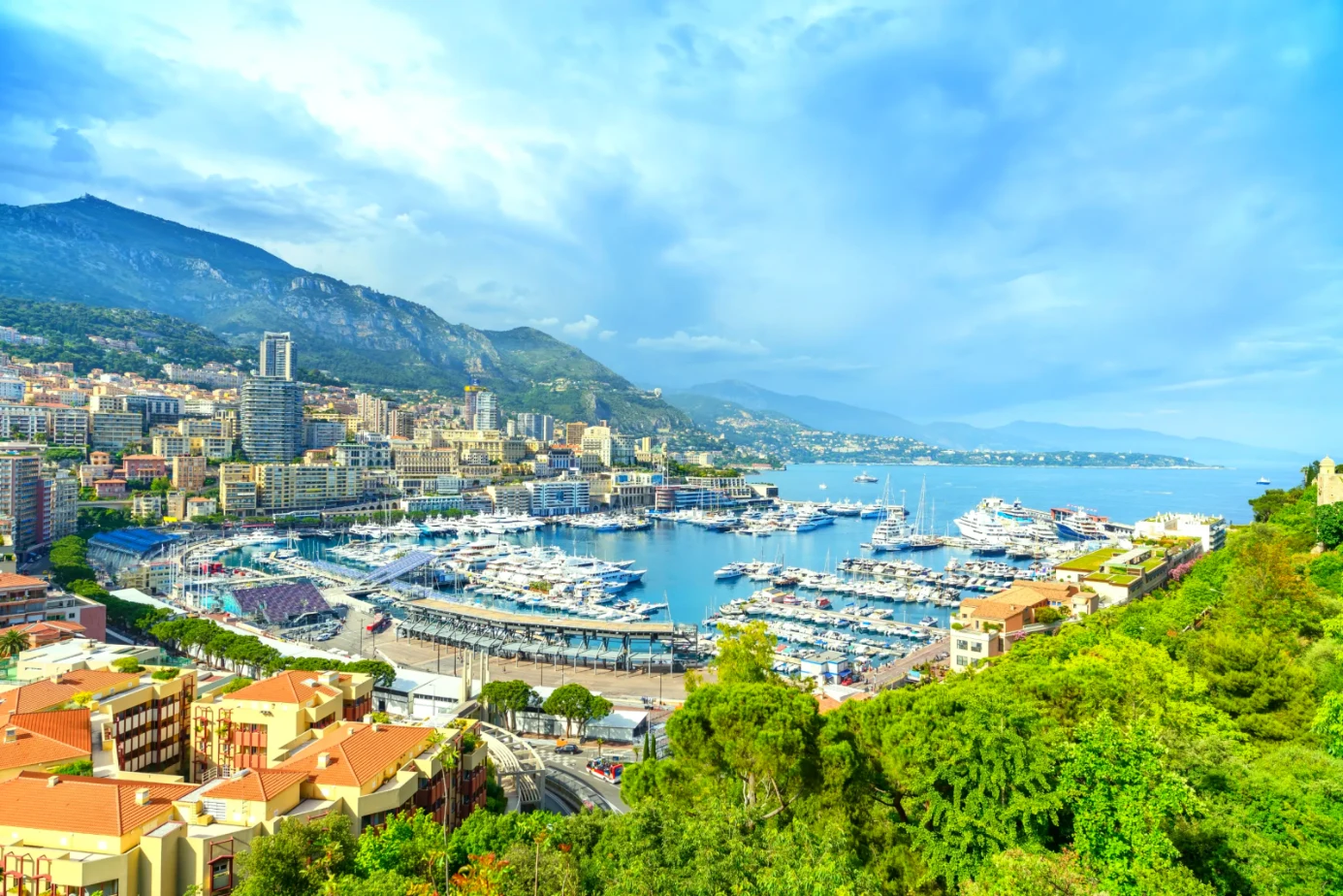 the aerial view of cityscape skyscrapers mountains in monaco monaco the aerial view of cityscape skyscrapers mountains in monaco monaco
