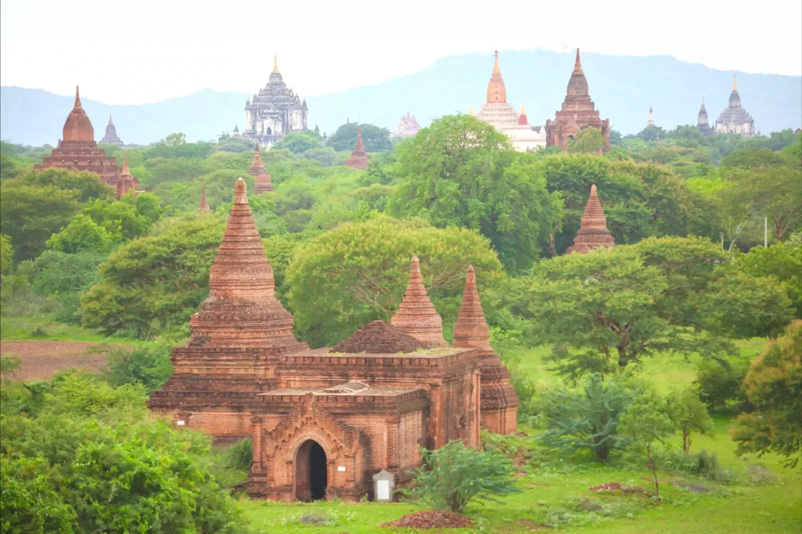 the ancient pagodas in bagan mandalay myanma