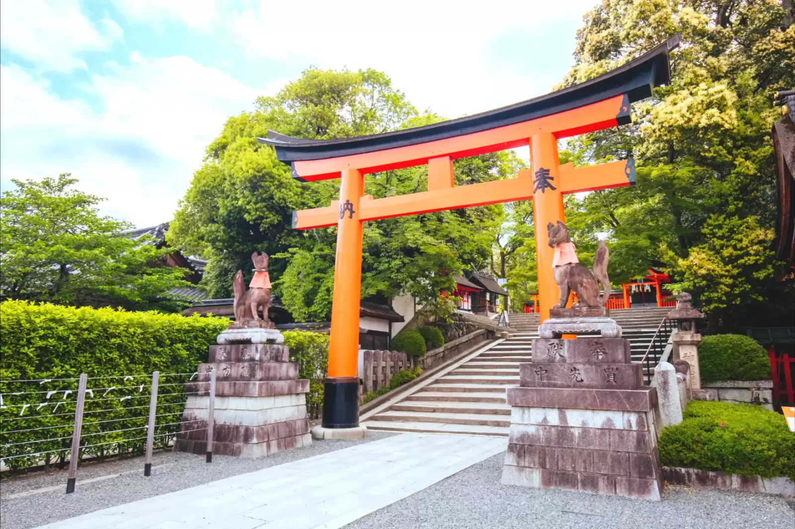 the entrance of fushimi inari shrine in kyoto japan the entrance of fushimi inari shrine in kyoto japan