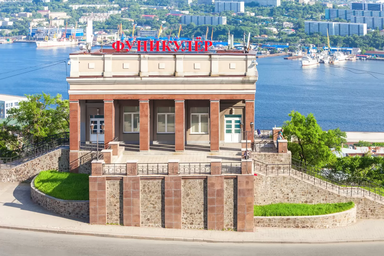 the funicular railway station building in vladivostok russia the funicular railway station building in vladivostok russia