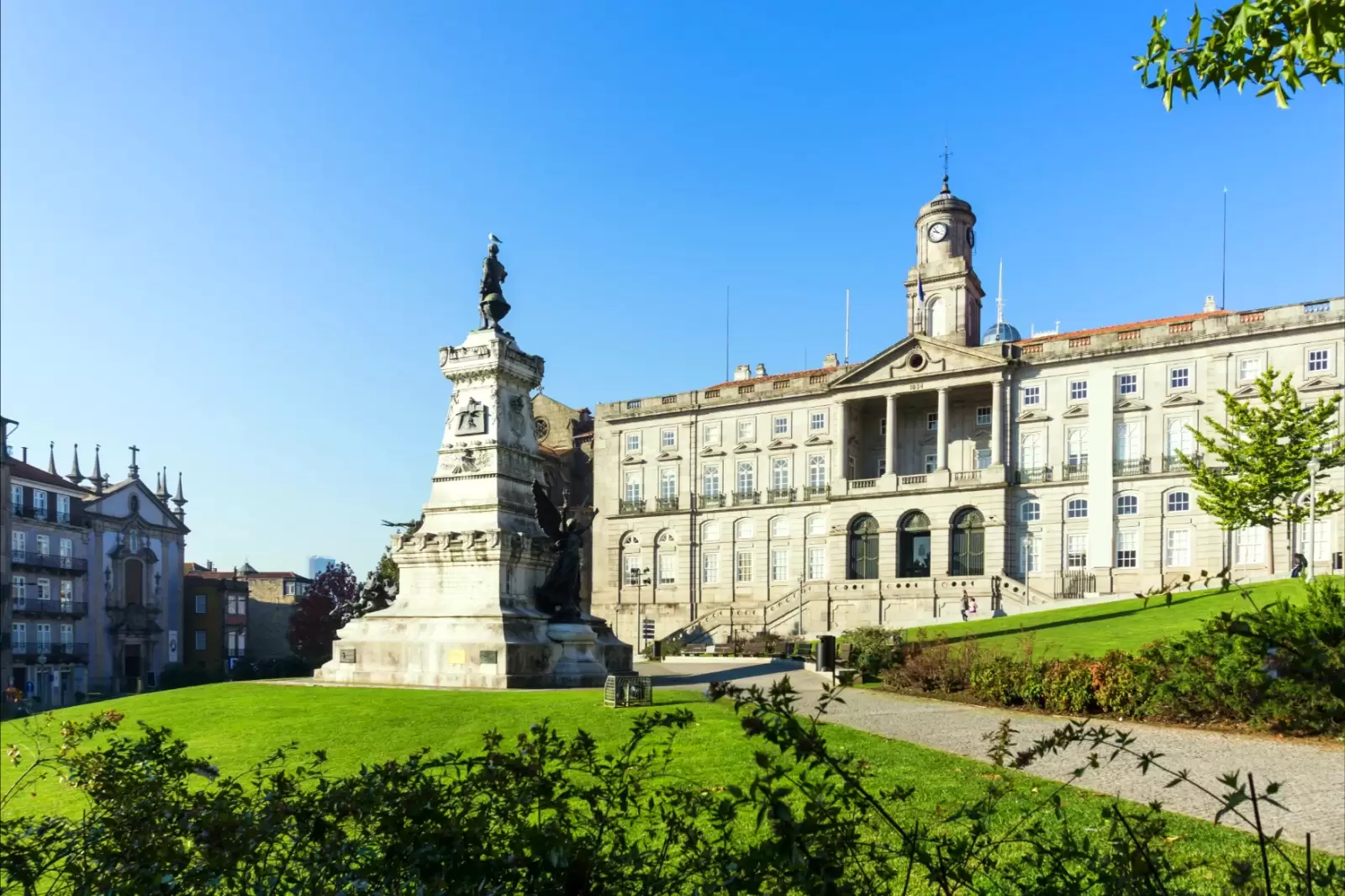 the view of old town museum in porto portugal