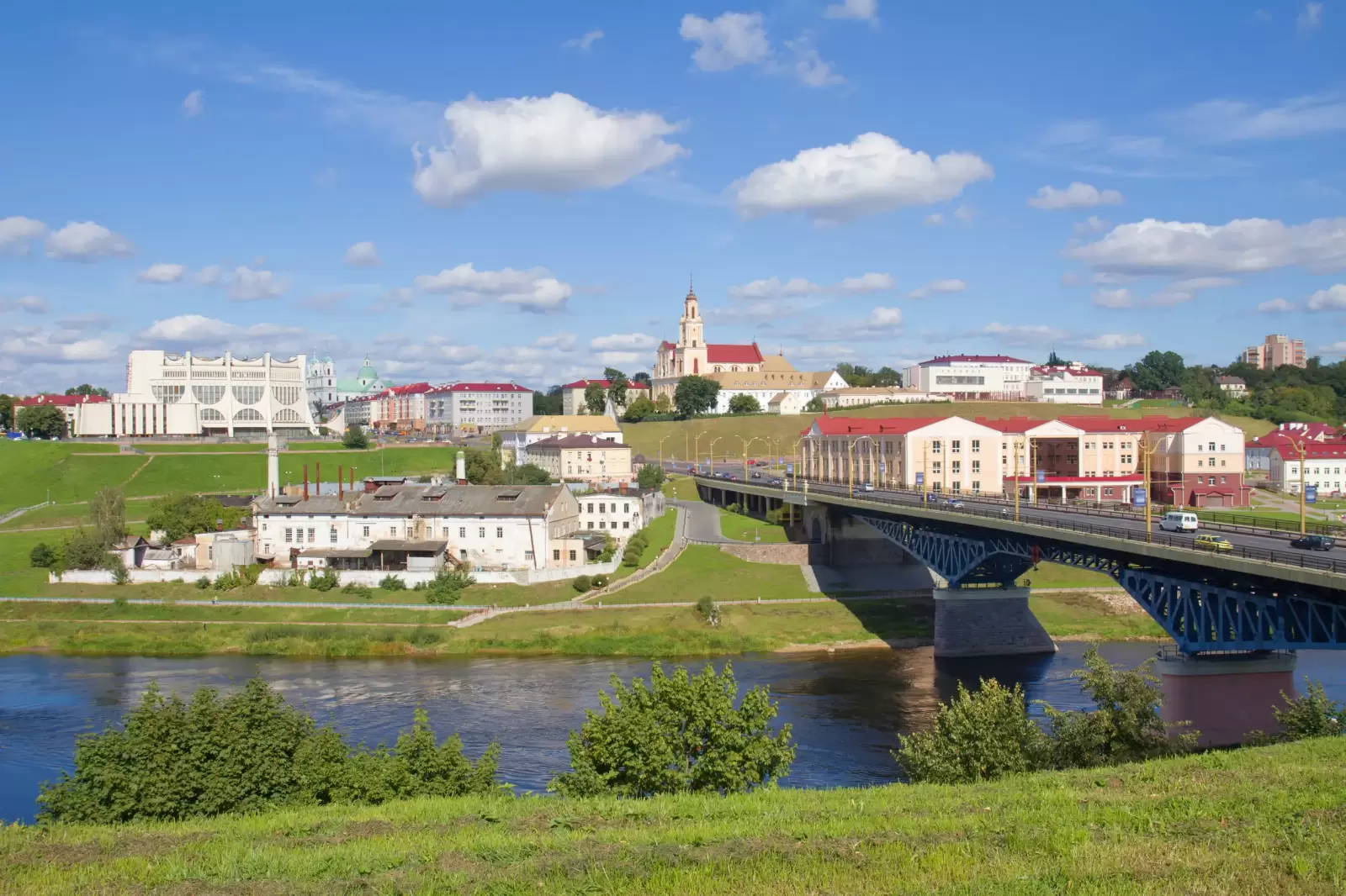 view of bridge theater plant and church in grodno belarus view of bridge theater plant and church in grodno belarus