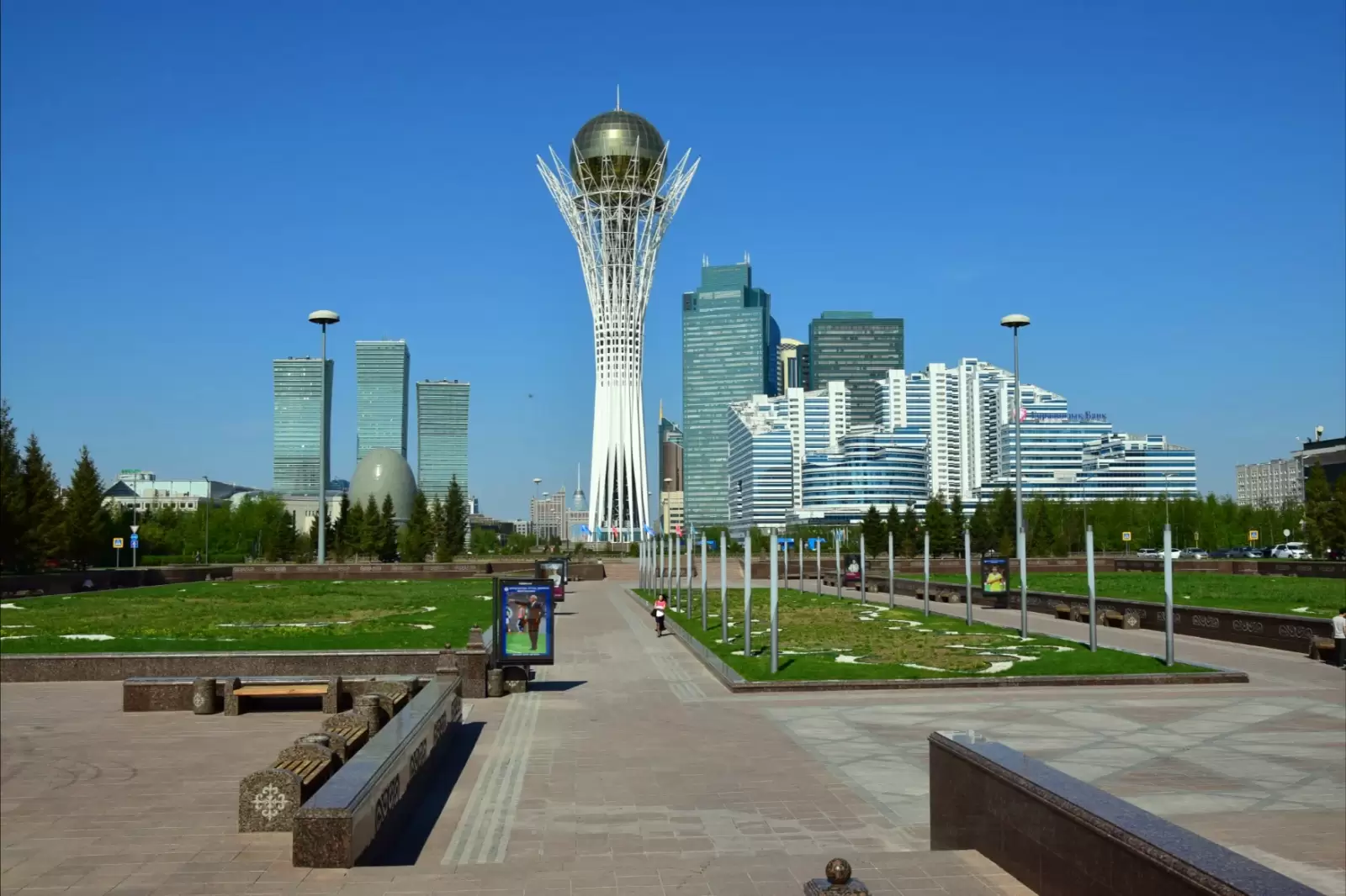 view of the baiterek tower in astana capital of kazakhstan view of the baiterek tower in astana capital of kazakhstan