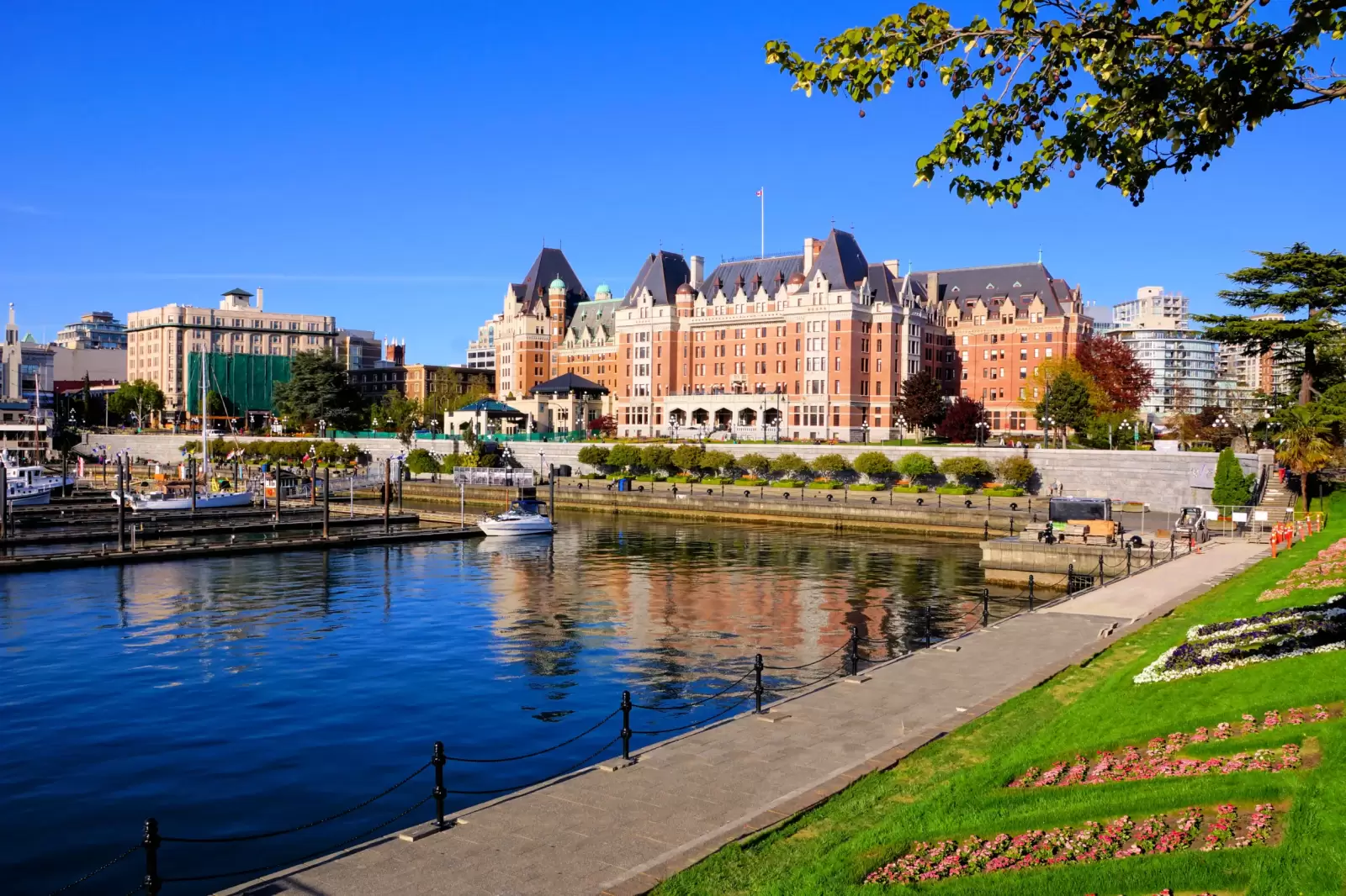 view of the beautiful harbor of victoria vancouver island bc canada